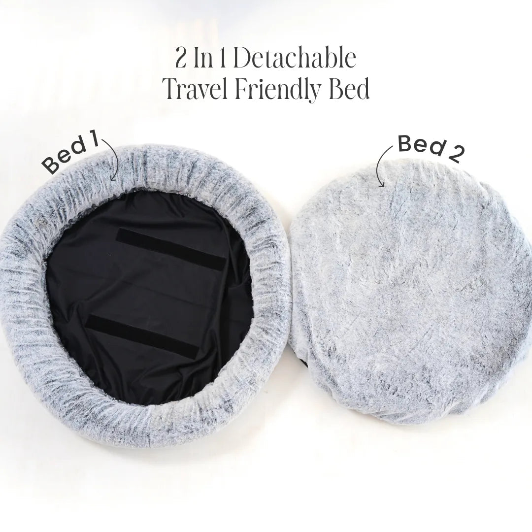 ROYALS RORE 2-in-1  Temperature-Regulating Dog Bed - Greystone