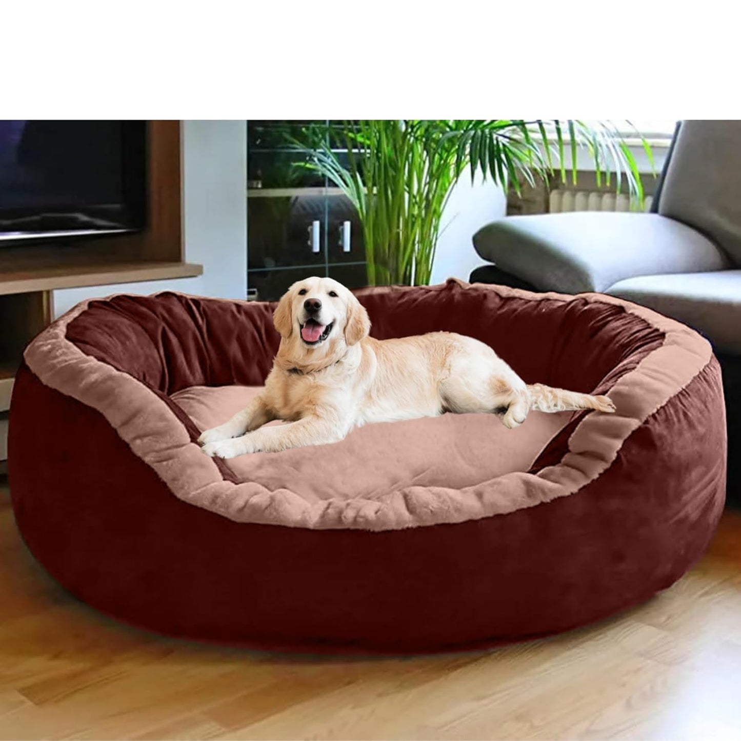 Premium Fur 4XL Dog Bed for Extra Large Dogs Washable-Orthopedic Big Dog Beds