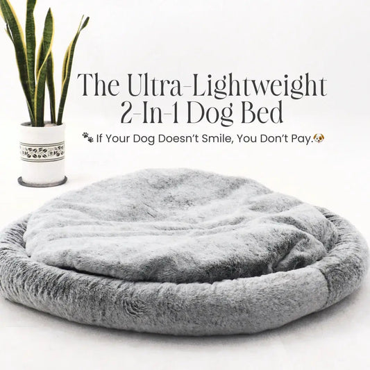 ROYALS RORE 2-in-1  Temperature-Regulating Dog Bed - Greystone