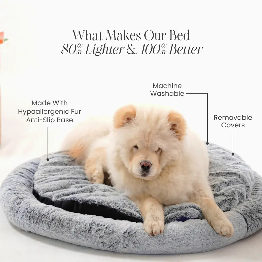 ROYALS RORE 2-in-1  Temperature-Regulating Dog Bed - Greystone